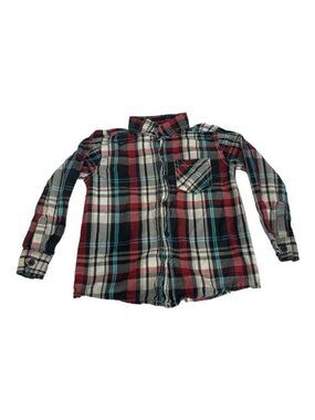 WonderKids Boys Plaid Long Sleeve Button-Down Shirt Size 4T Red/Black/White